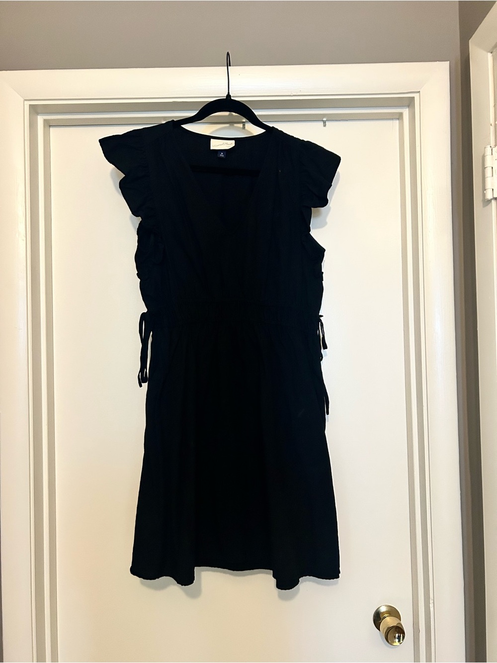 Universal Thread Black Ruffle Sleeve Mini Dress